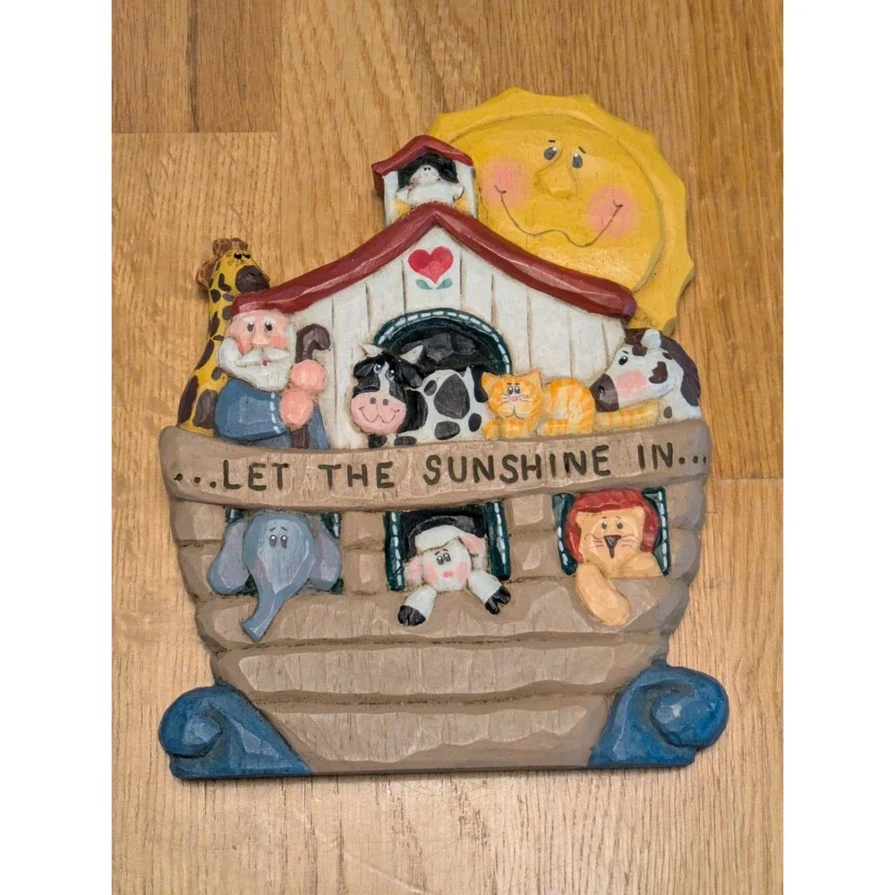 Eddie Walker Noah's Ark Wall Hanger Plaque Let The Sunshine In Childs Room Decor